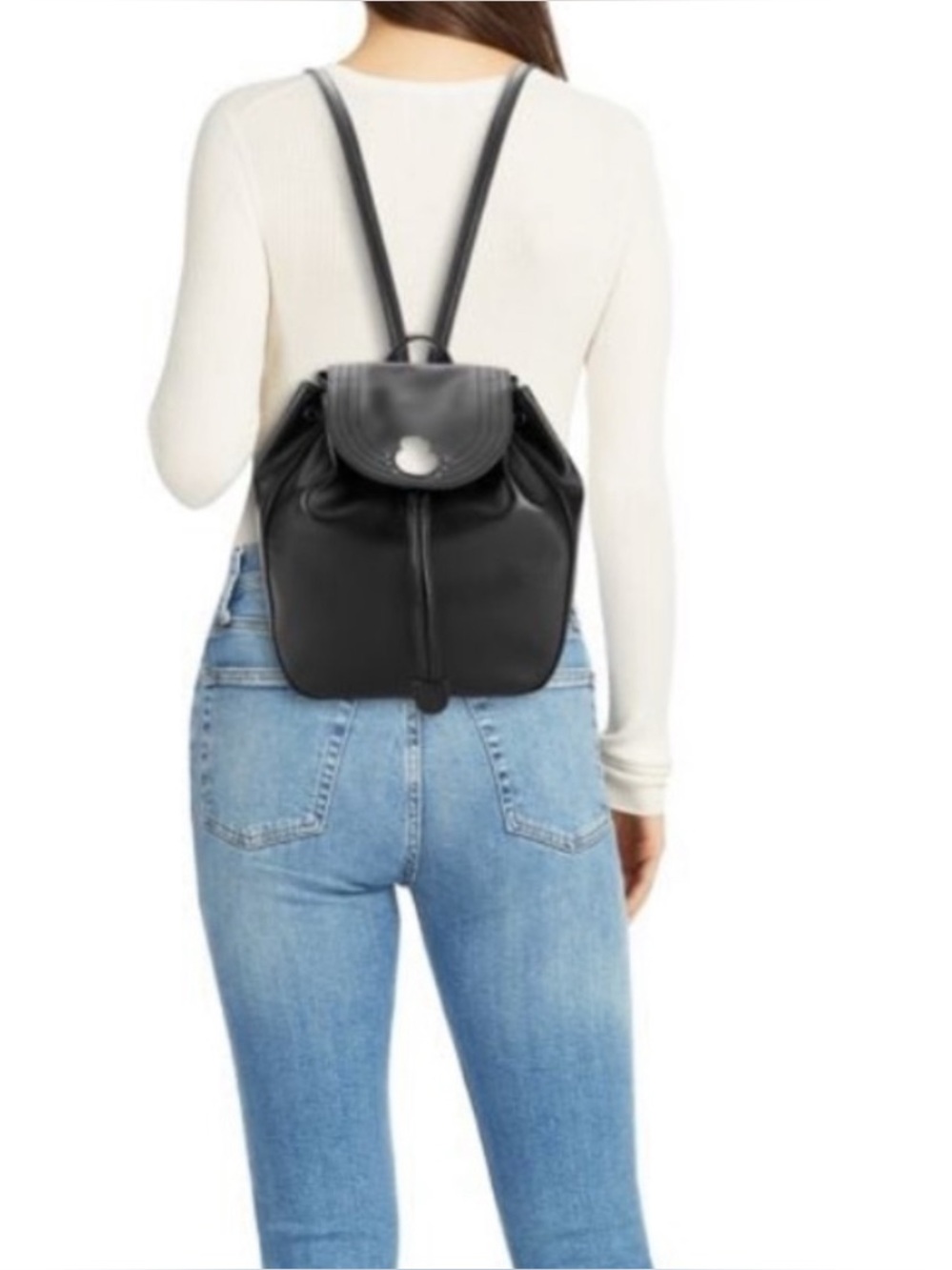 Black Leather Backpack by longchamp